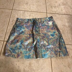Metallic Oil Slick Iridescent Skirt